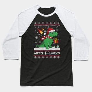 Merry t rex mas ugly christmas sweater Baseball T-Shirt